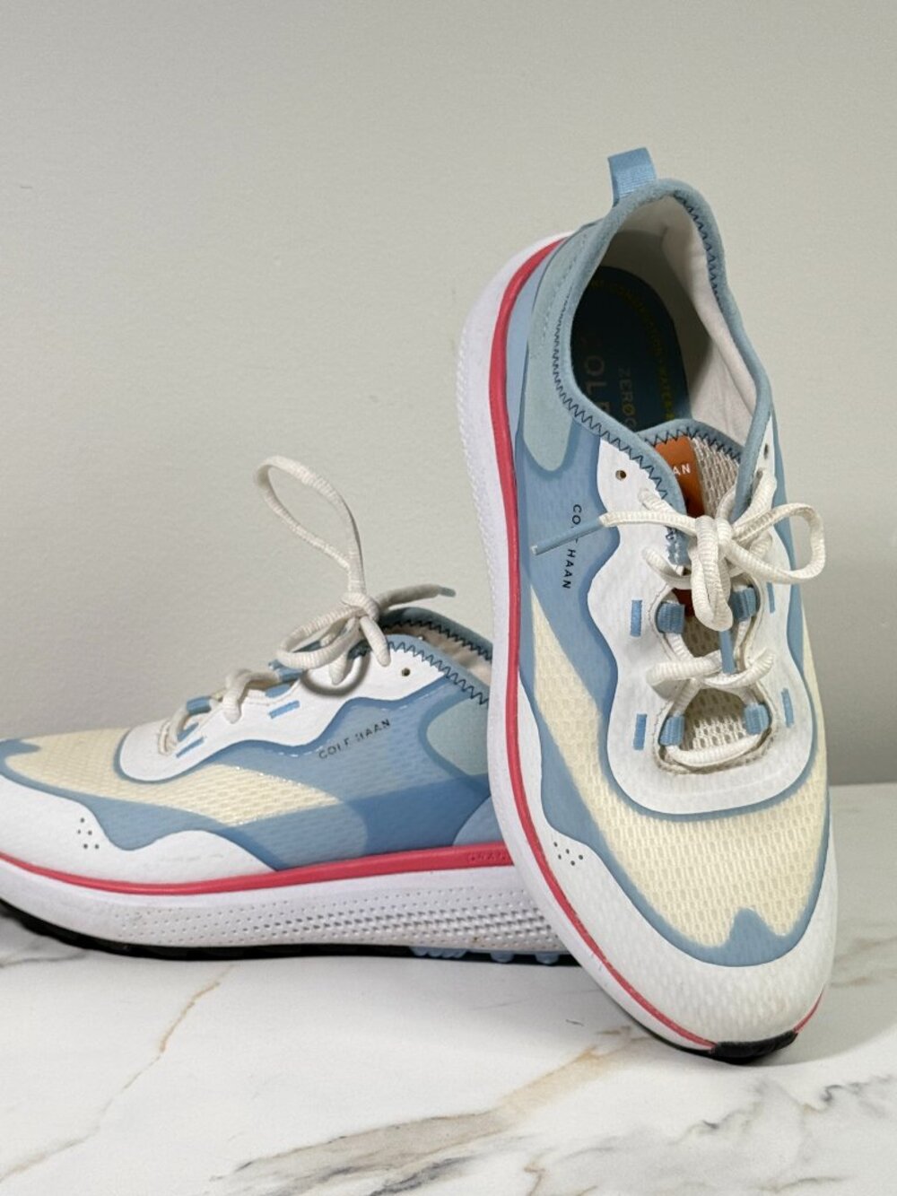 Cole Haan Zerogrand Fairway Golf Shoes Women Size 7.5 B White Blue Mint Conditio